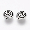 Tibetan Style Alloy Flat Round Carved Vortex Beads LS-TIBEB-5437-AS-LF-2