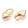 Brass Heart Lobster Claw Clasps X-KK-N254-14G-2