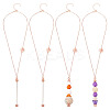 304 Stainless Steel Rose Flower Chain Necklaces NJEW-TAC0021-1