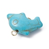 Synthetic Turquoise Connector Charms PALLOY-JF02372-02-4