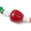 3Pcs 3 Styles Christmas Glass Seed & Handmade Lampwork Beads Stretch Bracelets for Women BJEW-MZ00197-5
