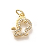 Rack Plating Brass Micro Pave Cubic Zirconia Pendants KK-H508-28G-08-1
