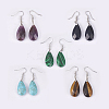 Natural & Synthetic Mixed Stone Dangle Earrings EJEW-P150-A-1