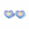 Autumn Theme Transparent Printed Acrylic European Beads MACR-XCP0001-26A-3