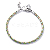 Polyester Cord Braided Bracelet Makings MAK-Z003-01P-16-1