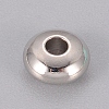 Platinum Brass Rondelle Spacer Beads X-KK-E356-6mm-P-3