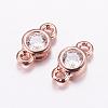 Brass Micro Pave Cubic Zirconia Links KK-F714-09-2