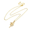 Brass Micro Pave Clear Cubic Zirconia Snake Pendant Necklaces LS-NJEW-S438-02B-G-4