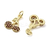 Brass Micro Pave Cubic Zirconia Pendants KK-U060-25G-2