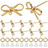 DIY Bowknot Brass Stud Earring & Jump Rings & Ear Nuts Jewelry Making Finding Kits DIY-CN0003-24G-1