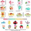 48Pcs 16 Style Resin Cabochons CRES-CA0001-14-2