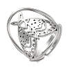 Non-Tarnish 304 Stainless Steel Moth Adjustable Rings LS-RJEW-G306-01P-1