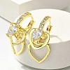 Brass Clear Cubic Zirconia Hoop Earrings EJEW-M047-12G-1