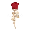Valentine's Day Rose Flower Zinc Alloy Enamel Brooches LS-JEWB-I031-05A-1