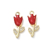 Brass Micro Pave Clear Cubic Zirconia and Enamel Charms KK-A300-22G-02-1
