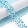 Electroplate Transparent Glass Beads Strands EGLA-H101-03E-4