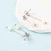 304 Stainless Steel Round Tassel Stud Earrings EJEW-K268-89P-3