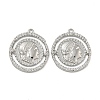 Brass Pave Clear Cubic Zirconia Pendants KK-N254-101P-1