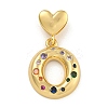 Brass Micro Pave Colorful Cubic Zirconia Pendants KK-P281-01G-O-1