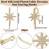 10Pcs Rack Plating Brass Pave Cubic Zirconia Earring Hooks KK-BBC0010-57-2