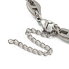 304 Stainless Steel Leaf Link Chains Bracelets for Men & Women BJEW-D042-15P-3