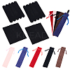 40Pcs Rectangle & Oval Velvet Pen Drawstring Bag AJEW-PH0003-26-1