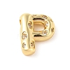 Brass Micro Pave Clear Cubic Zirconia Pendant KK-Z046-01G-P-1