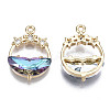 Faceted Transparent Glass Pendants GLAA-T020-18B-2