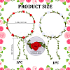2Pcs 2 Colors Polyester Artificial Rose Garland Headbands Hair Vine AJEW-CP0008-26B-2