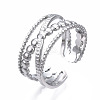 Non-Tarnish 304 Stainless Steel Criss Cross Open Cuff Ring RJEW-T023-23P-3