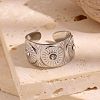 304 Stainless Steel Rhinestone Open Cuff Rings WG2F424-02-2