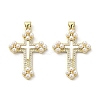 Brass Pave Shell Pendants X-KK-I708-17B-G-1