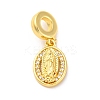 Brass Clear Cubic Zirconia European Dangle Pendants KK-D325-28G-05-1