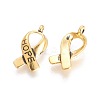 Breast Cancer Awareness Ribbon Carved Word Hope Tibetan Style Alloy Pendants TIBEP-LF5104YKG-AG-FF-1