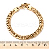 304 Stainless Steel Cuban Link Chain Bracelets for Women BJEW-G779-03G-5
