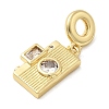 Brass Pave Clear Cubic Zirconia European Dangle Charms KK-C137-15G-2