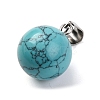 Round Synthetic Turquoise Pendants G-Q434-21-2