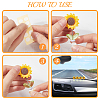 Resin Sunflower Decoration for Car AJEW-CN0003-15-5