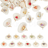 66Pcs 11 Styles Natural Shell Big Pendants PALLOY-MA00002-1