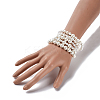 Shell Pearl Stretch Bracelets Sets BJEW-JB04108-4
