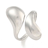 Non-Tarnish Teardrop 304 Stainless Steel Open Cuff Finger Rings for Women RJEW-P114-03P-1