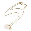 Summer Beach Brass Cubic Zirconia Sea Animal Pendant Necklaces for Women NJEW-B118-03G-03-2