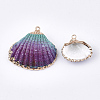 Spray Paint & Electroplate Sea Shell Pendants X-SSHEL-S262-07A-2