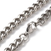 304 Stainless Steel Cuban Link Chain Necklaces for Men NJEW-B117-01H-P-1