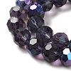 Electroplate Transparent Glass Beads Strands EGLA-A035-T10mm-L15-3