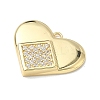 Brass Micro Pave Clear Cubic Zirconia Pendants KK-I476-14G-2