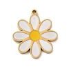 Ion Plating(IP) 304 Stainless Steel Enamel Pendants X-STAS-Q301-08G-1