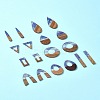 18Pcs 9 Styles Transparent Resin & Walnut Wood Pendants RESI-FS0001-78-9