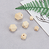 Faceted Unfinished Wood Beads WOOD-CJ0001-07-7