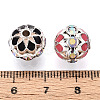 Round Brass Enamel Beads KK-Q080-01A-S-3